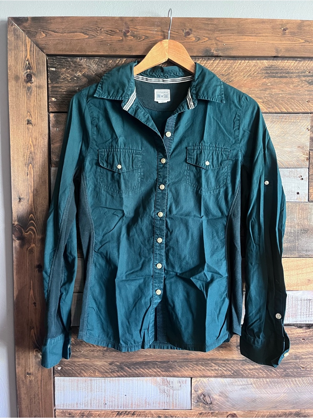 Converse Dark Teal Button-Down Shirt M